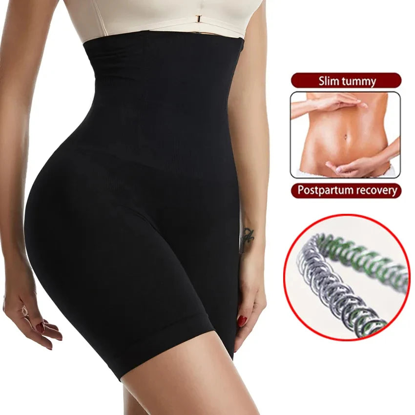 Women'S High Waist Flat Angle Shaper Pants Postpartum Buttocks Lifting Body Shaping Pants Slim Shorts Waist Trainer